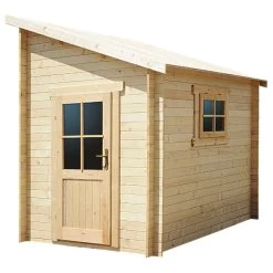 Jardin Et Extérieur 22 Abri Adossé 5,96m² PLUS En Bois Massif 28mm Gardy Shelter