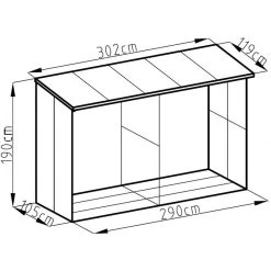 Abri Buches En Métal Anthracite 6 Stères X-metal -Jardin Et Extérieur abri buches en metal anthracite 6 steres x metal 4