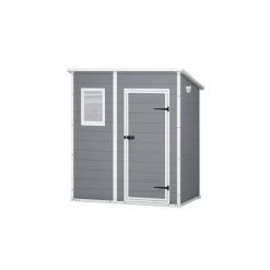 Abri De Jardin En Résine 2,06m² Monopente + Plancher Gris Keter -Jardin Et Extérieur abri de jardin en resine 206m monopente plancher gris keter 2