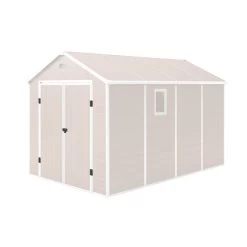 Abri De Jardin En Résine Beige 8,90m² + Kit De Fondation - JOBU