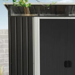 Abri De Jardin Métal 5,64m² Skylight Anthracite + Kit D'ancrage X-METAL -Jardin Et Extérieur abri de jardin metal 562m skylight anthracite kit d ancrage x metal 2