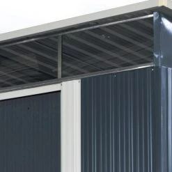 Abri De Jardin Métal 5,64m² Skylight Anthracite + Kit D'ancrage X-METAL -Jardin Et Extérieur abri de jardin metal 562m skylight anthracite kit d ancrage x metal 5