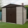 Abri De Jardin Métal Beige Et Marron 11,39m² + Kit D'ancrage Inclus - YARDMASTER -Jardin Et Extérieur abri de jardin metal beige et marron 1139m kit d ancrage inclus yardmaster
