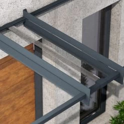 Auvent Marquise En Acrylique Gris Clair NANCY™ 3000 – Canopia By Palram -Jardin Et Extérieur auvent marquise en acrylique gris clair nancy 3000 canopia 3