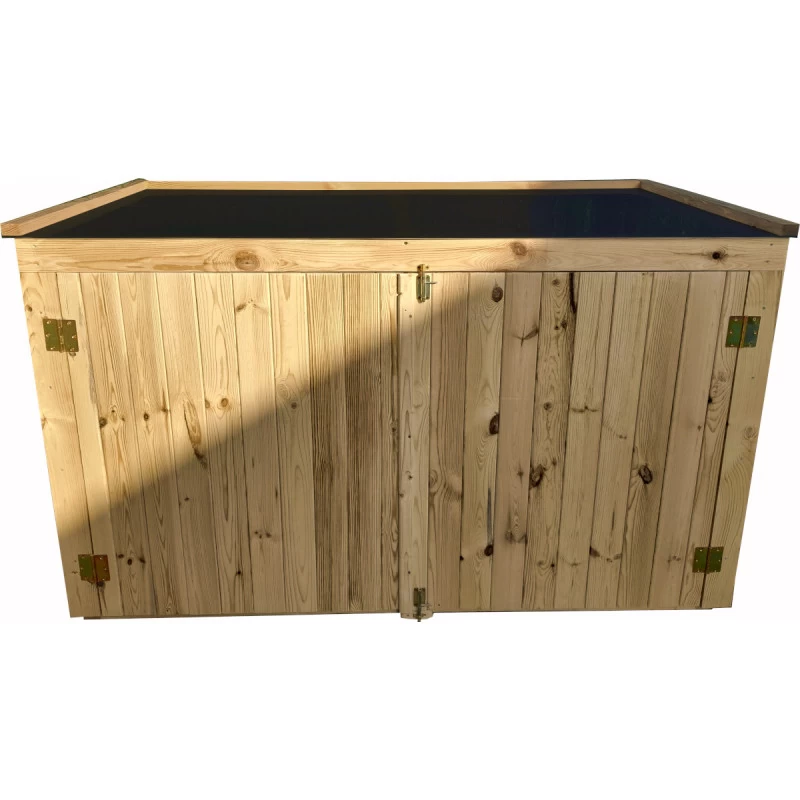 Coffre De Jardin En Bois Traité 28mm 2000L LARGO Noir - Gardy Shelter 5 Coffre De Jardin En Bois Traité 28mm 2000L LARGO Noir - Gardy Shelter – Image 3