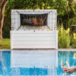Coffre De Piscine En Résine Blanc 455L Pool Box – Keter -Jardin Et Extérieur coffre de piscine en resine blanc 455l pool box keter 2