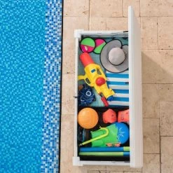 Coffre De Piscine En Résine Blanc 455L Pool Box – Keter -Jardin Et Extérieur coffre de piscine en resine blanc 455l pool box keter 3