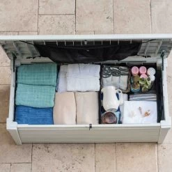 Coffre De Piscine En Résine Blanc 455L Pool Box – Keter -Jardin Et Extérieur coffre de piscine en resine blanc 455l pool box keter 5