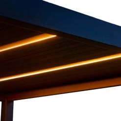 Kit éclairage 2 Lames Anthracite LEDS 3m + Télécommande Pour Pergola Ombrea -Jardin Et Extérieur kit eclairage 2 lames leds 3m telecommande pour pergola ombrea 2