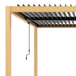 Pergola Bioclimatique Autoportante En Aluminium Aspect Bois 4x3m - X-METAL -Jardin Et Extérieur pergola bioclimatique autoportante en aluminium aspect bois 4x3m x metal 3