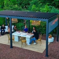 Store Latéral Anthracite 300cm Pour Pergola Bioclimatique En Alu Ombrea -Jardin Et Extérieur store lateral anthracite 300cm pour pergola bioclimatique en alu ombrea 1