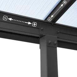 Toit De Terrasse En Aluminium Gris 3x5,46m + PC 16mm Olympia - Palram - Canopia -Jardin Et Extérieur toit de terrasse en aluminium gris 3x546m pc 16mm olympia palram 5